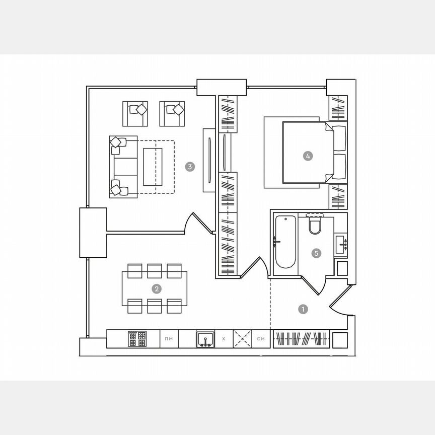 2-к. апартаменты, 65 м², 9/19 эт.