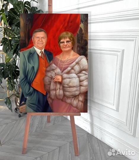 Портрет по фото на холсте