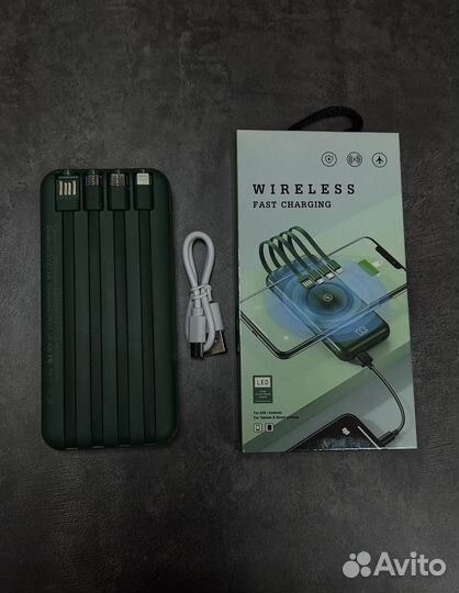 Повербанк с беспроводной зарядкой 20000 mah новый