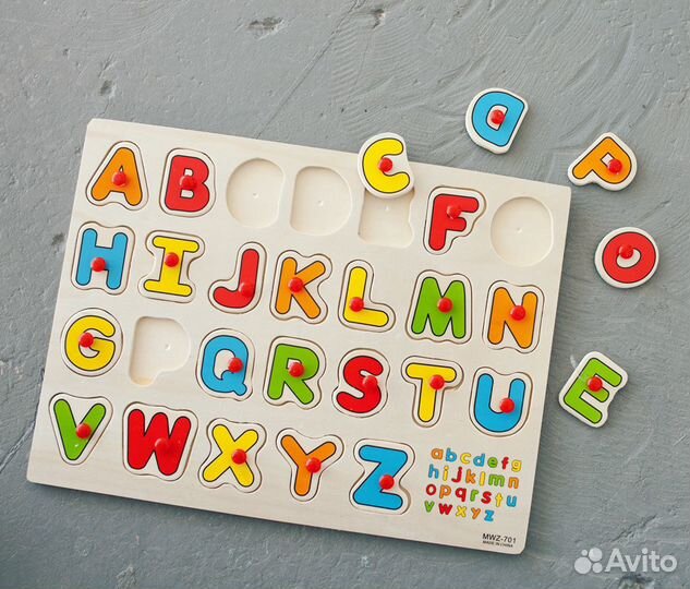 Пазлы для изучения английского языка, алфавит, жив