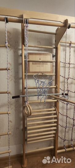 Детская шведская стенка деревянная с турникрм