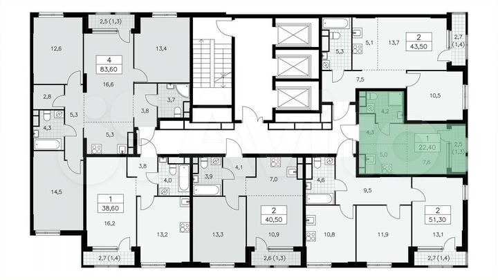 Квартира-студия, 22,4 м², 4/30 эт.