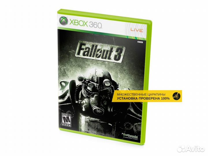 Fallout 3 (Рус.), б/у, множ.царап. (Xbox360)