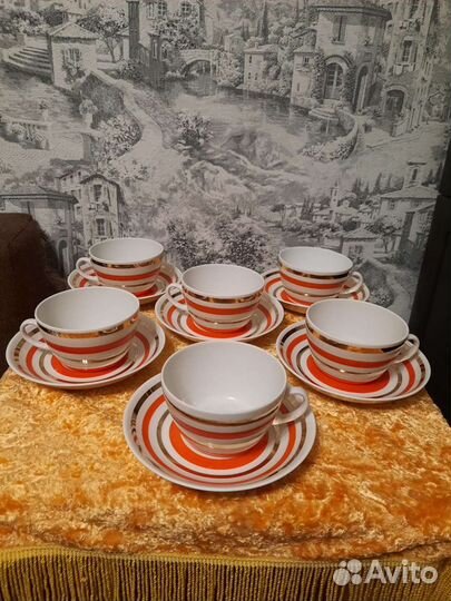 Сервиз из чайных пар винтаж ретро СССР