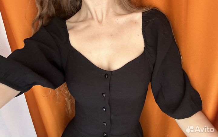 Черное летнее платье