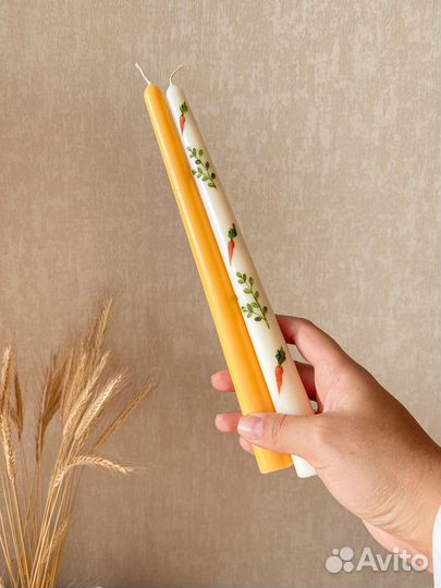 Осенняя свеча столовая, интерьерная с росписью