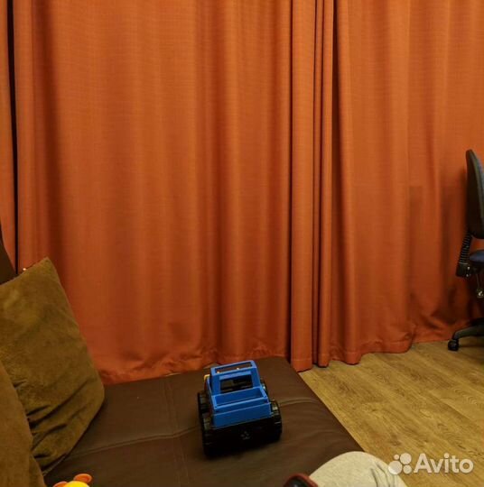 Шторы из рогожки на ленте 270х295 см б/у