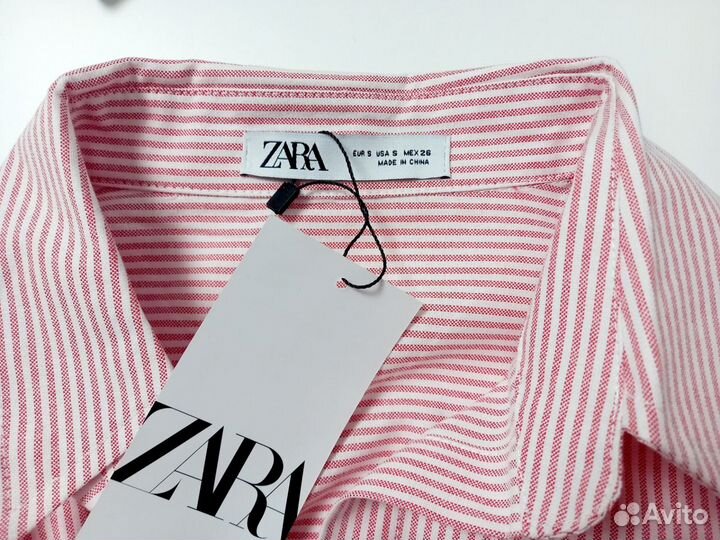 Рубашка Zara женская оверсайз 44