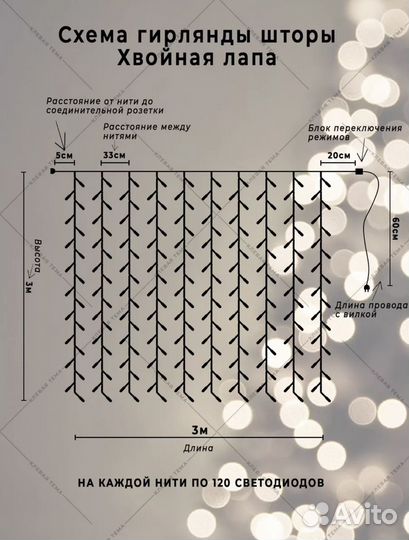 Гирлянда хвойная лапа