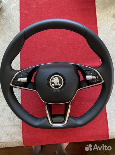 Руль кожа мульти skoda rapid 2/1 с установкой