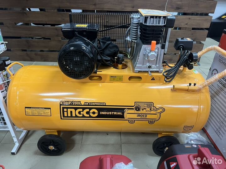 Компрессор 3 кВт 200 лит. ingco AC402001