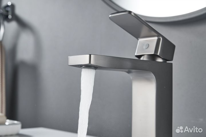 Смеситель для раковины Shevanik S9701T, оружейная сталь