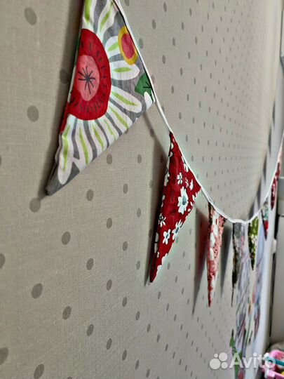 Гирлянда флажки текстильная в детскую
