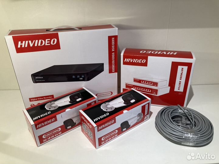 Видеонаблюдение IP 4 мп комплект со звуком