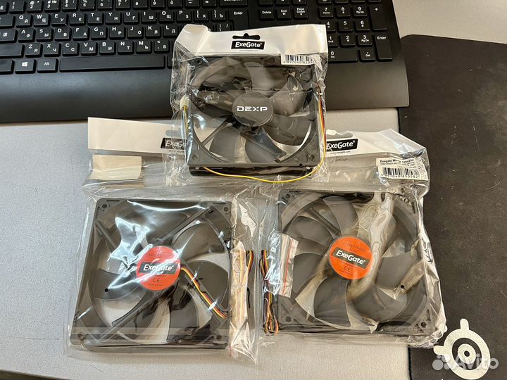 Корпусные вентиляторы 120мм 3 pin, Exgate, Dexp