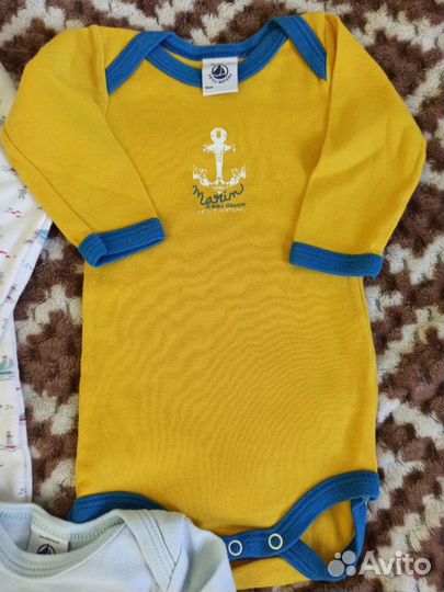 Petit bateau боди 56/62 см пакетом 4 шт