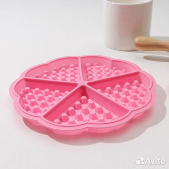 Форма силиконовая для выпечки Доляна «Вафля. Сердц