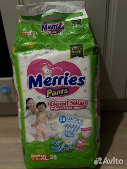 Продам трусики merries XL 38 шт