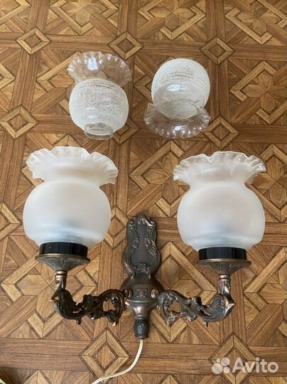 Светильник настенный бра под бронзу двух рожковый