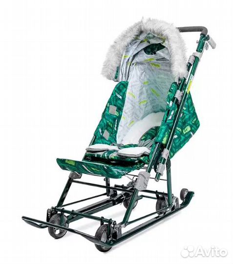 Санки-коляска Ника Детям 7-8SK спортивный зеленый