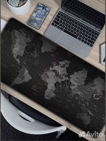 Игровой коврик для мышки с изображением карты мира