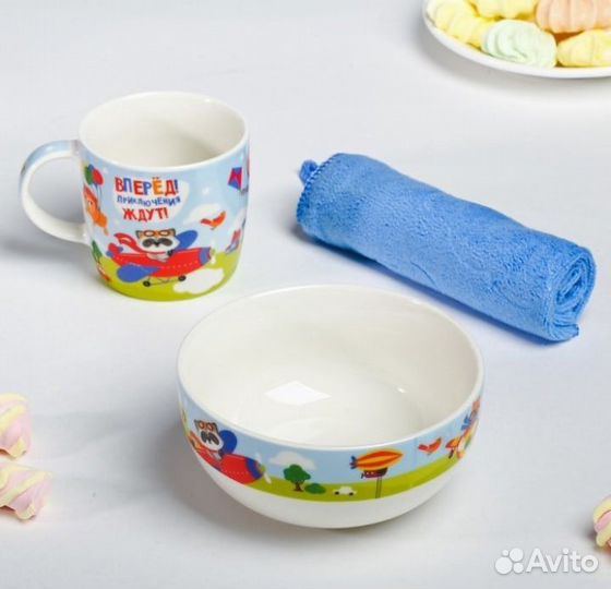 Детская посуда: наборы и кружки отдельно