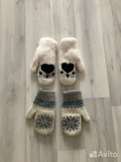 Комплект шапка и шарф, варежки