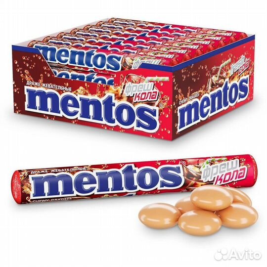 Жевательные драже Mentos Фреш Кола 37г