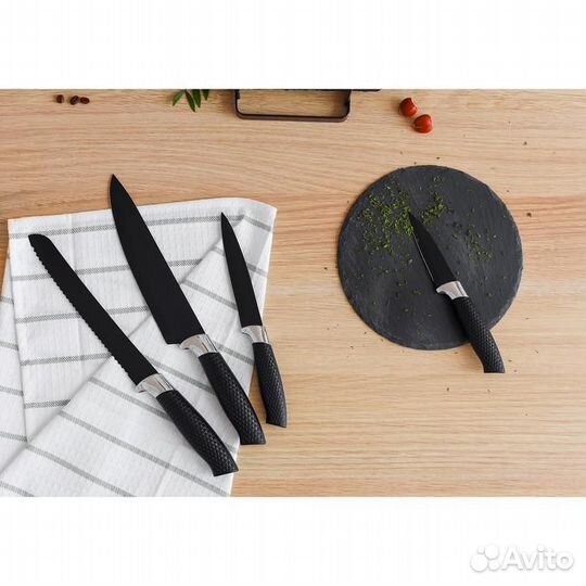 Нож с антиналипающим покрытием Доляна «Супер-блэк»