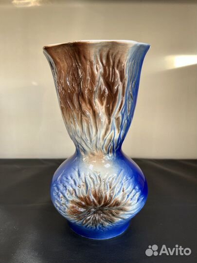 Ваза керамическая сине-коричневая 26 см