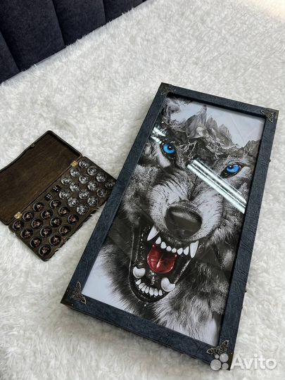 Нарды ручной работы со стеклом 