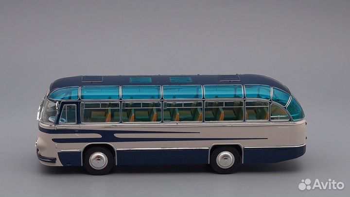 1:43 Масштабная модель Автобус лаз 695 пригородный (1956), синий / серый