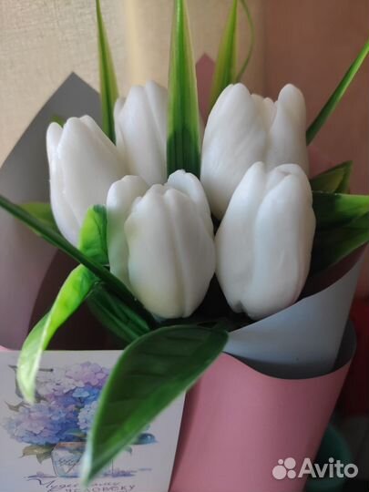 Букет из мыла ручной работы, букет тюльпанов