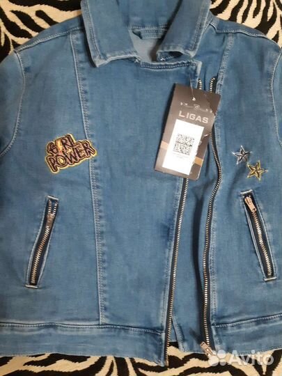 Джинсовая куртка косуха для девочки
