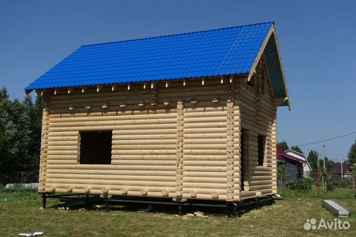 Сруб Дома 6.0х8.0м. полтора этажа с крышей
