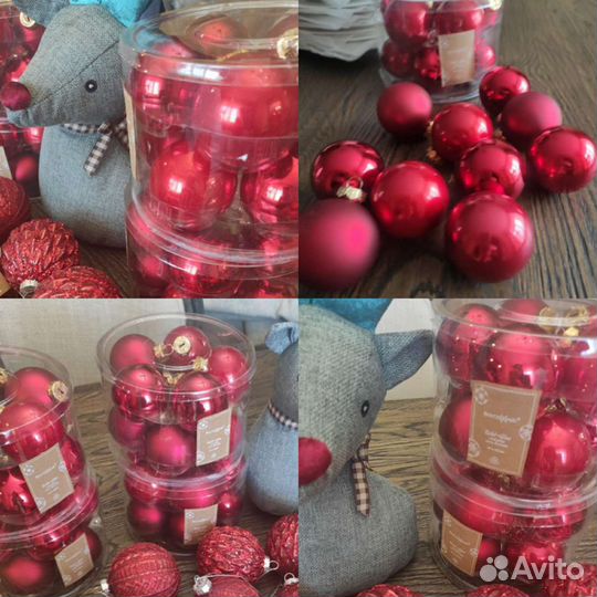 Елочные игрушки шары стекло 6 шт boltze(Германия)