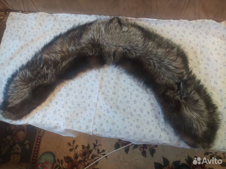 Меховой воротник чернобурка