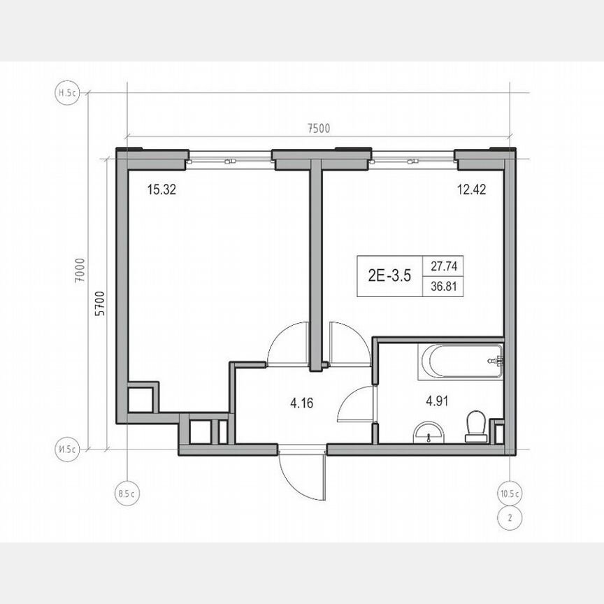 1-к. апартаменты, 36,8 м², 4/17 эт.