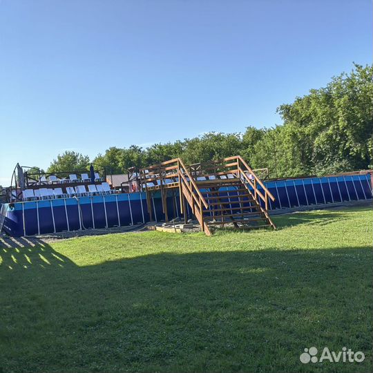 Каркасный бассейн большой прямоугольный