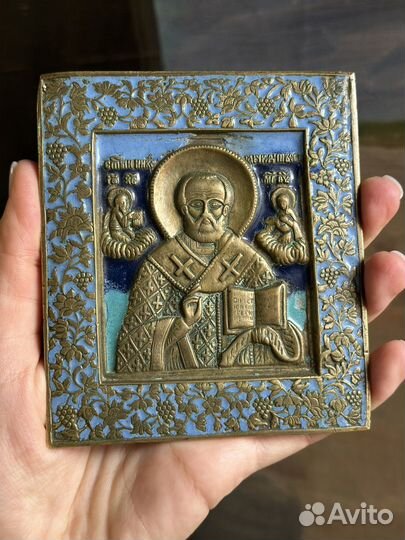 Икона металл Николай Чудотворец