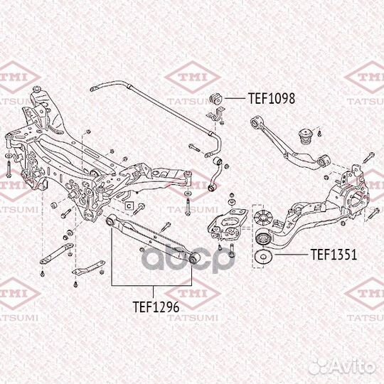 Сайлентблок заднего поперечного рычага nissan X