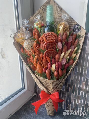 Съедобные букеты мужские с закусками