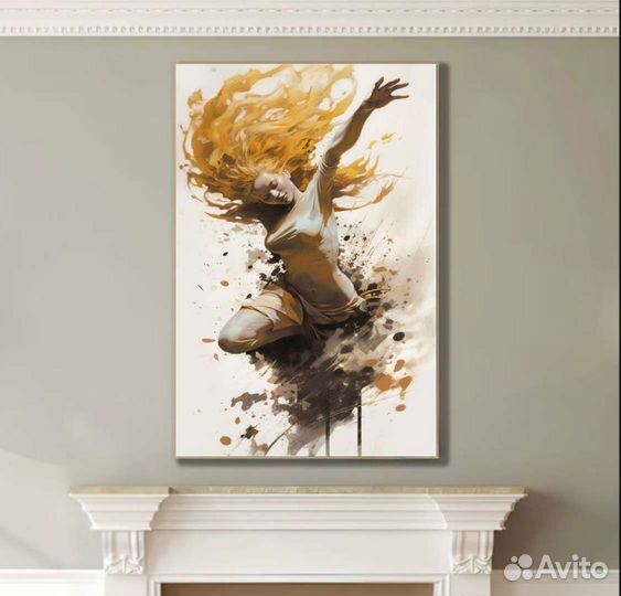 Оригинальная стильная картина с девушкой