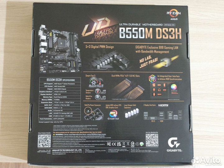 Материнская плата Gigabyte b550m ds3h