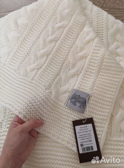 Детский плед 90*100 Молочный цвет Полушерсть