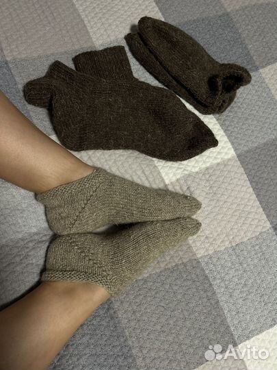 Носки ручной вязки шерстяные