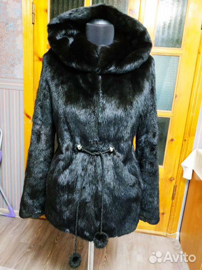 1Шуба норковая с капюшоном 42 44