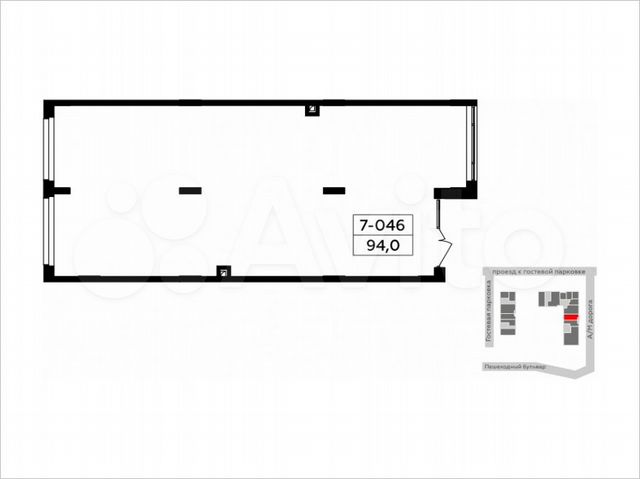 Аренда, торговое помещение, площадь 94 кв.м
