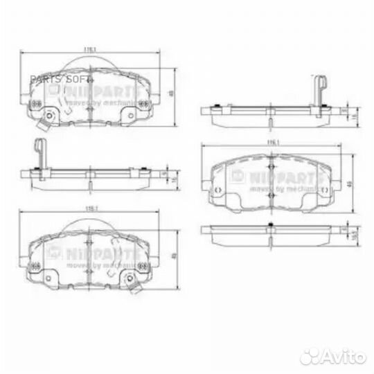 Nipparts N3600552 Колодки тормозные hyundai I20 08
