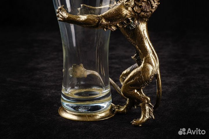 Подарочный премиум бокал для пива Лев в коробке